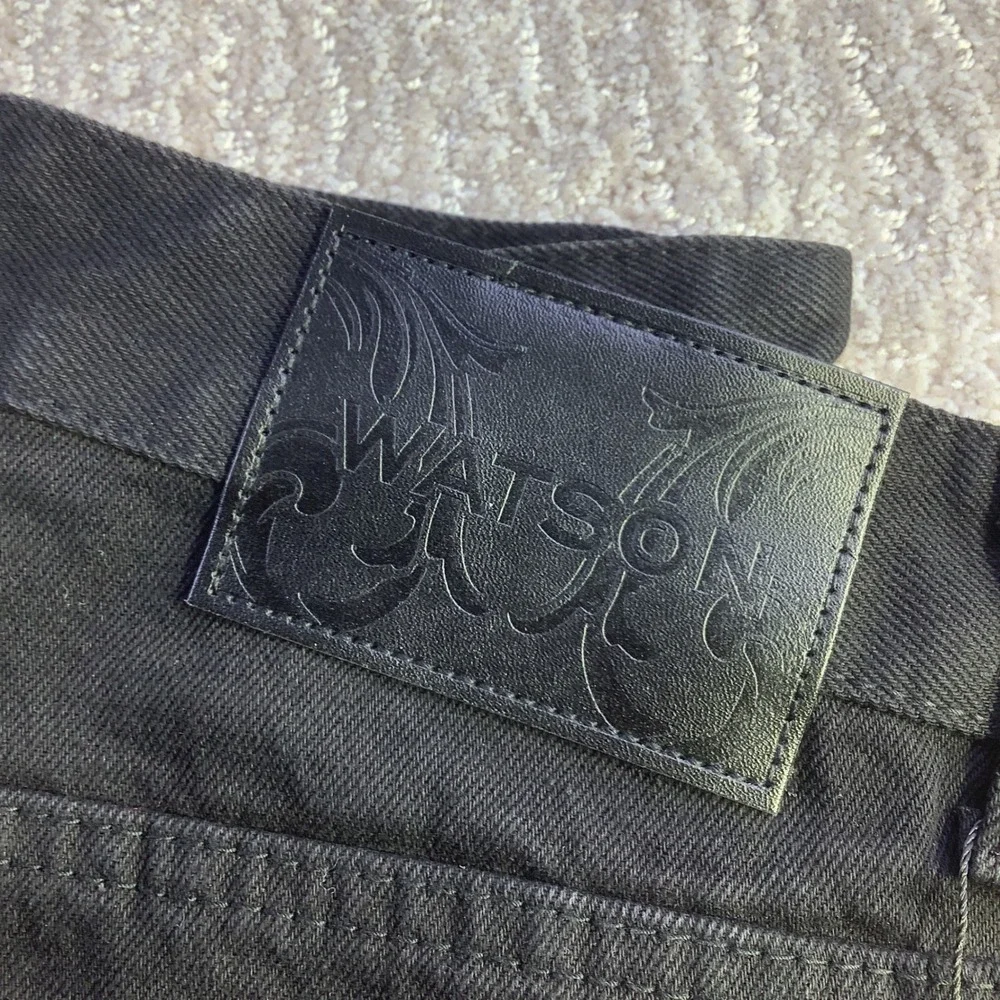 Watson Denim Jeans Black Embellished Cross Cloud Applique Mens Size 32 x‎ 30 NWT
